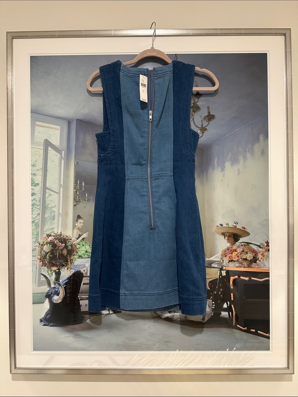 Pilcro Two-Tone Indigo Denim Shift Dress